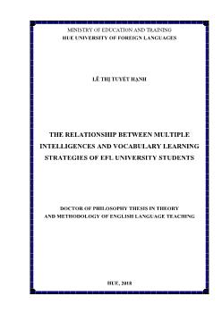 The relationship between multiple intelligences and vocabulary learning strategies of efl university students