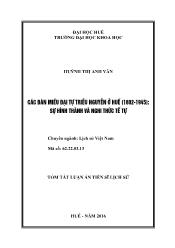 Tóm tắt Luận án - Các đàn miếu đại tự triều Nguyễn ở Huế (1802 - 1945): sự hình thành và nghi thức tế tự