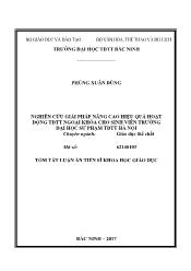 Tóm tắt Luận án - Nghiên cứu giải pháp nâng cao hiệu quả hoạt động TDTT ngoại khóa cho sinh viên trường đại học sư phạm TDTT Hà Nội
