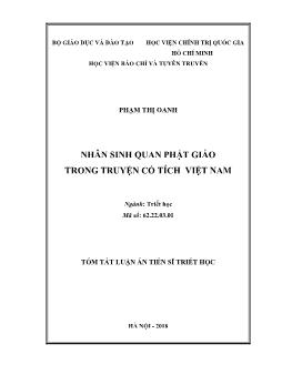 Tóm tắt Luận án - Nhân sinh quan phật giáo trong truyện cổ tích Việt Nam