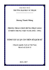 Tóm tắt Luận án - Phong trào chấn hưng Phật giáo ở miền trung Việt Nam (1932 - 1951)