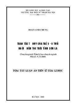 Tóm tắt Luận án - Thao tác tư duy của trẻ 5 - 6 tuổi người dân tộc thái tỉnh Sơn La