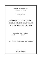 Tóm tắt Luận văn - Biện pháp xây dựng trường cao đẳng bách khoa Đà nẵng thành tổ chức biết học hỏi