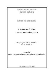 Tóm tắt Luận văn - Cái tôi trữ tình trong thơ Bằng Việt