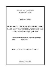 Tóm tắt Luận văn - Nghiên cứu xây dựng bản đồ ngập lụt và đề xuất các giải pháp cho khu vực vùng đông - Huyện Quế Sơn