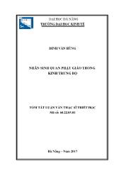 Tóm tắt Luận văn - Nhân sinh quan phật giáo trong kinh trung bộ