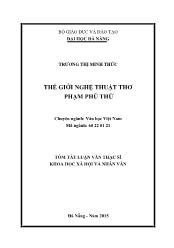 Tóm tắt Luận văn - Thế giới nghệ thuật thơ Phạm Phú Thứ