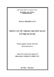 Tóm tắt Luận văn - Tìm hiểu nhân vật nữ trong truyện ngắn Võ Thị Xuân Hà