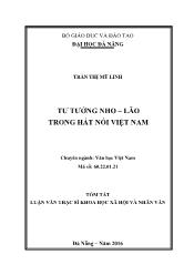 Tóm tắt Luận văn - Tư tưởng Nho – Lão trong hát nói Việt Nam