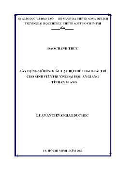 Xây dựng mô hình câu lạc bộ thể thao giải trí cho sinh viên trường đại học An giang – tỉnh An Giang