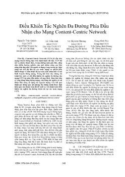 Điều khiển tắc nghẽn đa đường phía đầu nhận cho mạng content - Centric network