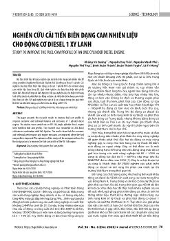 Nghiên cứu cải tiến biên dạng cam nhiên liệu cho động cơ diesel 1 xy lanh
