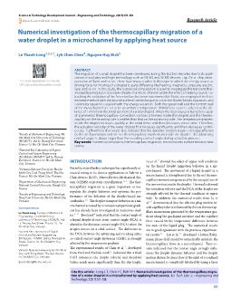 Numerical investigation of the thermocapillary migration of a water droplet in a microchannel by applying heat source