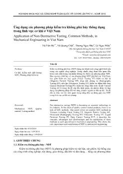 Ứng dụng các phương pháp kiểm tra không phá hủy thông dụng trong lĩnh vực cơ khí ở Việt Nam