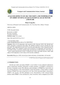 Analysis effects of oil viscosity and temperature on orbit of ring gear in internal gear motor and pump