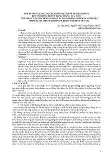 Ảnh hưởng của sự sai lệch góc đặt bánh xe dẫn hướng đến ổn định chuyển động thẳng của ô tô the impact of the deviation of established corner of steering wheels on the stability of direct motion of car