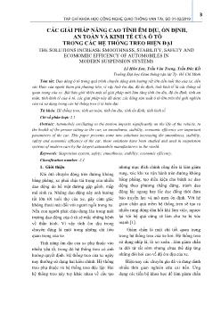 Các giải pháp nâng cao tính êm dịu, ổn định, an toàn và kinh tế của ô tô trong các hệ thống treo hiện đại
