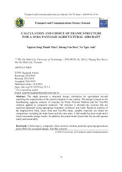 Calculation and choice of frame structure for a 10 kg payload agricultural aircraft