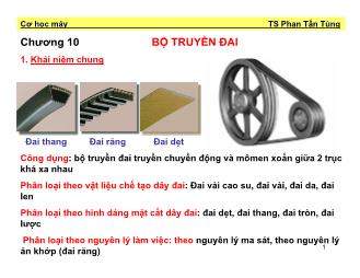 Cơ học máy - Chương 10: Bộ truyền đai