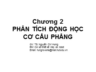 Cơ sở thiết kế máy và robot - Chương 2: Phân tích động học cơ cấu phẳng