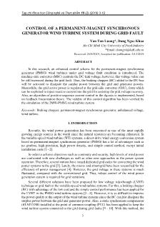 Control of a permanent - Magnet synchronous generator wind turbine system during grid fault