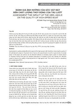 Đánh giá ảnh hưởng của góc vát đáy đến chất lượng thủy động của tàu lướt