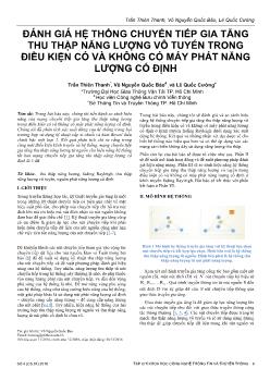 Đánh giá hệ thống chuyển tiếp gia tăng thu thập năng lượng vô tuyến trong điều kiện có và không có máy phát năng lượng cố định