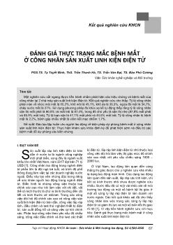 Đánh giá thực trạng mắc bệnh mắt ở công nhân sản xuất linh kiện điện tử