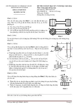 Đề thi cuối kỳ học kỳ 1 - Môn: Công nghệ chế tạo máy