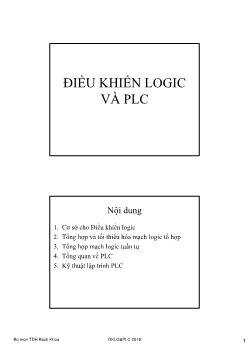 Điều khiển logic và PLC - Cơ sở cho điều khiển logic