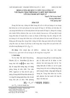 Định lượng độ rối và viễn tải lượng tử với trạng thái thêm hai và bớt một photon lên hai mode kết hợp lẻ