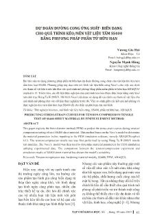 Dự đoán đường cong ứng suất - Biến dạng cho quá trình kéo / nén vật liệu tấm SS400 bằng phương pháp phần tử hữu hạn