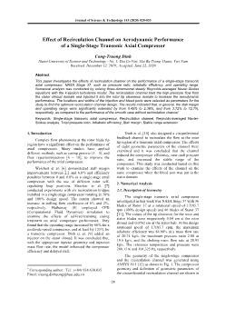 Effect of Recirculation Channel on Aerodynamic Performance of a Single - Stage Transonic Axial Compressor