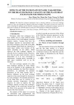 Effects of the fluid flow dynamic parameters on the heat exchange capacity of the plate heat exchanger for M503б Engine