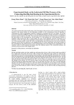 Experimental study on the lubricated oil film pressure of the connecting - Rod big end bearing in the experimental device