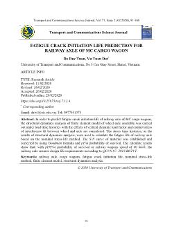 Fatigue crack initiation life prediction for railway axle of MC cargo wagon