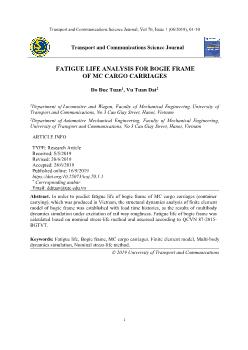 Fatigue life analysis for bogie frame of mc cargo carriages