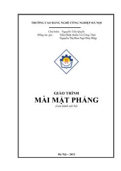 Giáo trình Mài mặt phẳng