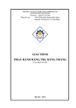 Giáo trình Phay bánh răng trụ răng thẳng