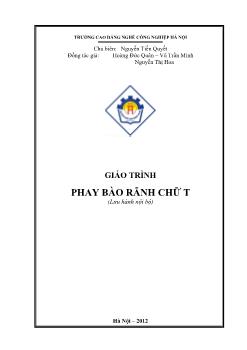 Giáo trình Phay bào rãnh chữ T