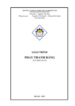 Giáo trình Phay thanh răng