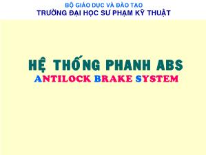 Hệ thống phanh abs antilock brake system