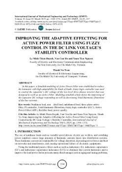 Improving the adaptive effecting for active power filter using fuzzy control in the dc link voltage’s stability controller