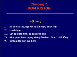 Kĩ thuật thủy khí - Chương 7: Bơm piston