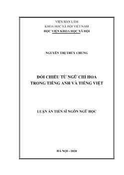 Luận án Đối chiếu từ ngữ chỉ hoa trong tiếng Anh và Tiếng Việt