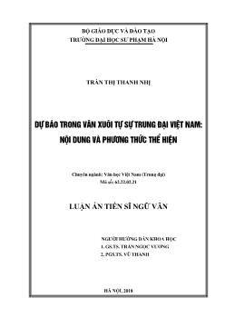 Luận án Dự báo trong văn xuôi tự sự trung đại Việt Nam: Nội dung và phương thức thể hiện