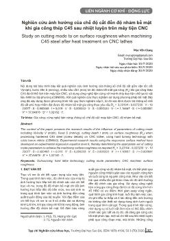 Nghiên cứu ảnh hưởng của chế độ cắt đến độ nhám bề mặt khi gia công thép C45 sau nhiệt luyện trên máy tiện CNC