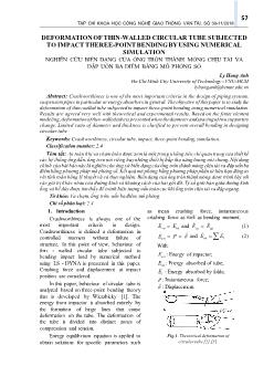 Nghiên cứu biến dạng của ống tròn thành mỏng chịu tải va đập uốn ba điểm bằng mô phỏng số