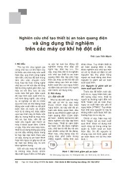 Nghiên cứu chế tạo thiết bị an toàn quang điện và ứng dụng thử nghiệm trên các máy cơ khí hệ đột cắt