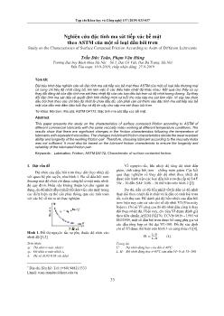 Nghiên cứu đặc tính ma sát tiếp xúc bề mặt theo ASTM của một số loại dầu bôi trơn